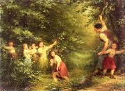 Fritz Zuber-Buhler The Cherry Thieves Germany oil painting artist